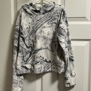 SO Cozy Pullover Hoodie with Black and Gray Pattern